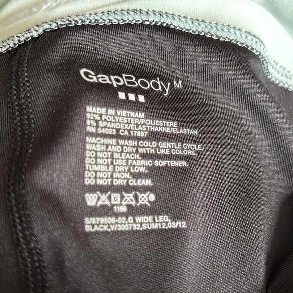GAPBody Wide Leg Activewear Leggings Yoga Pants Size Medium Black & Teal. - Picture 5 of 5